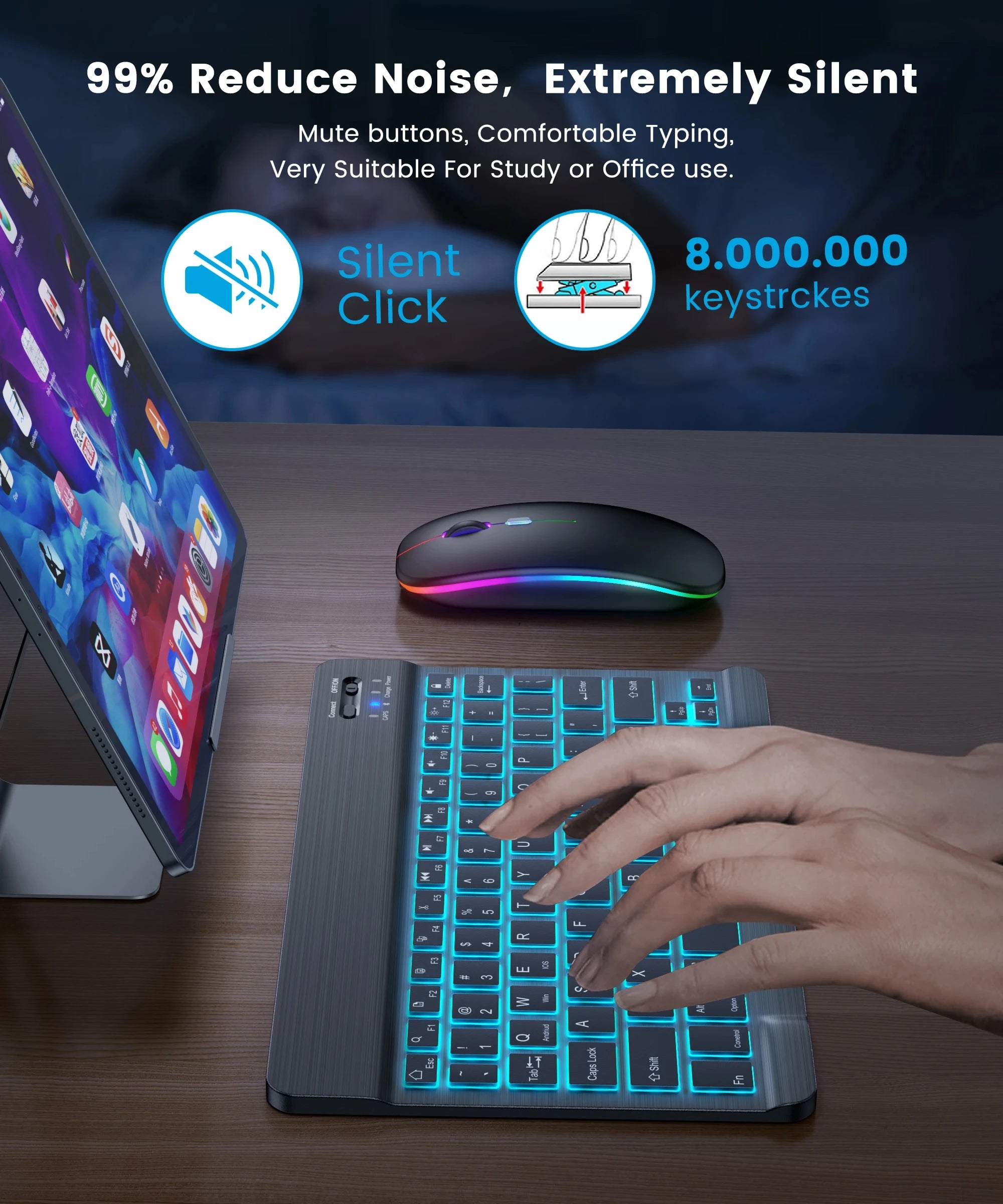 Compact RGB Bluetooth Mini Keyboard