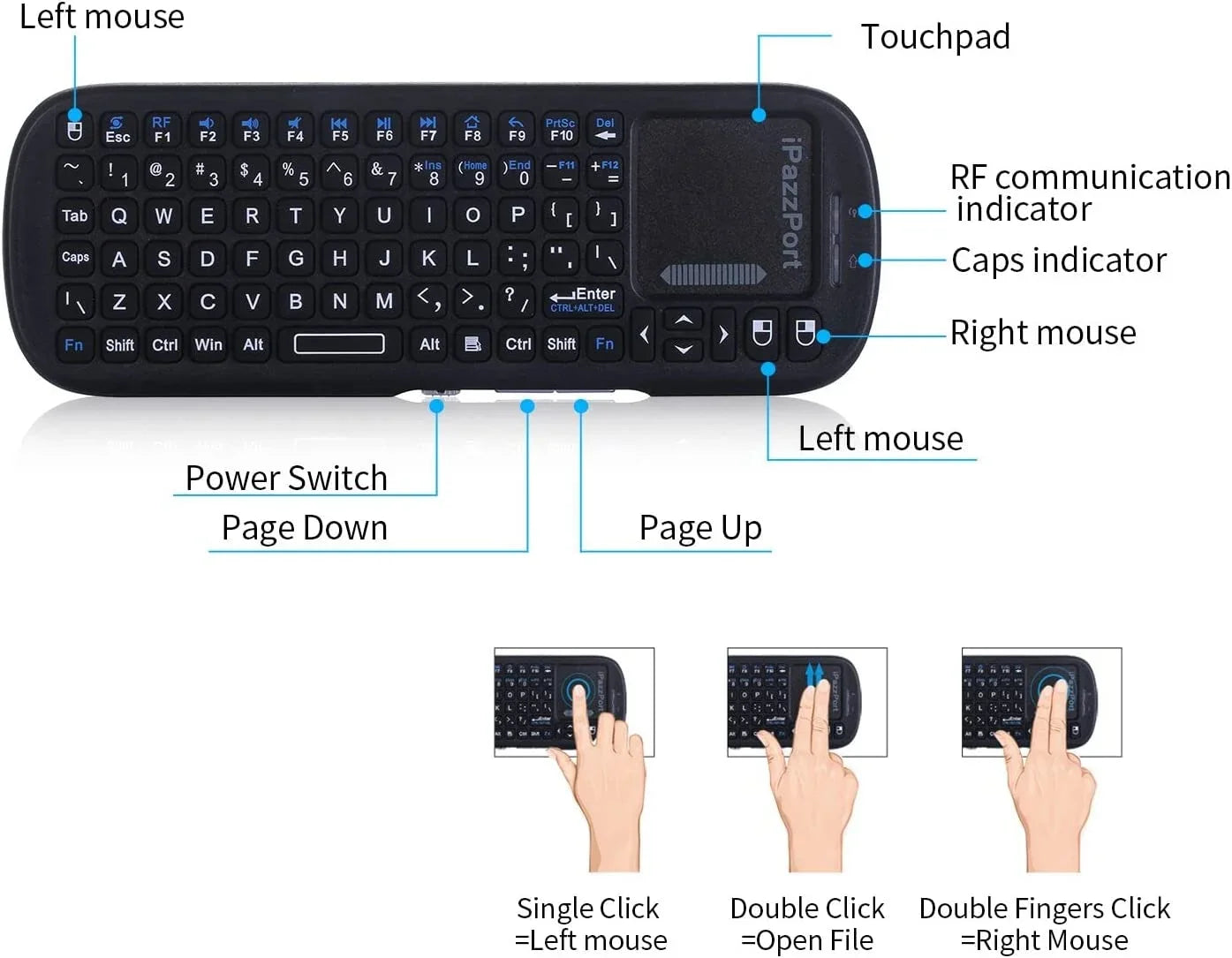 Mini Smart Keyboard with Touchpad